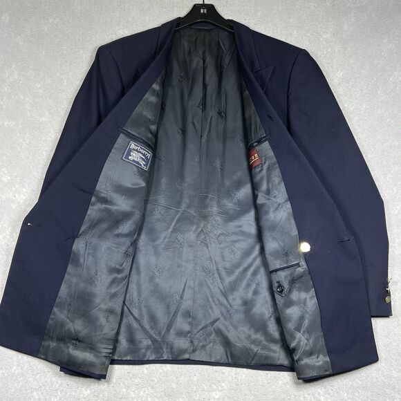 Vintage Burberrys’ Navy Blazer Pure Wool Gold Branded Buttons Jacket Mens Sz 46 - Picture 5 of 15